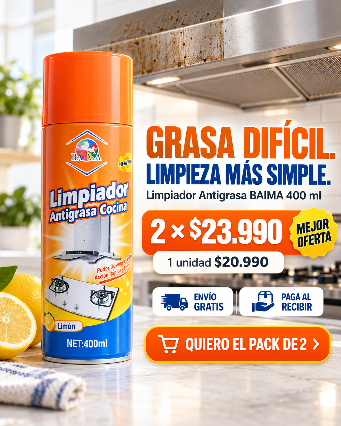 B -  ESPUMA ANTI GRASA NARANJA