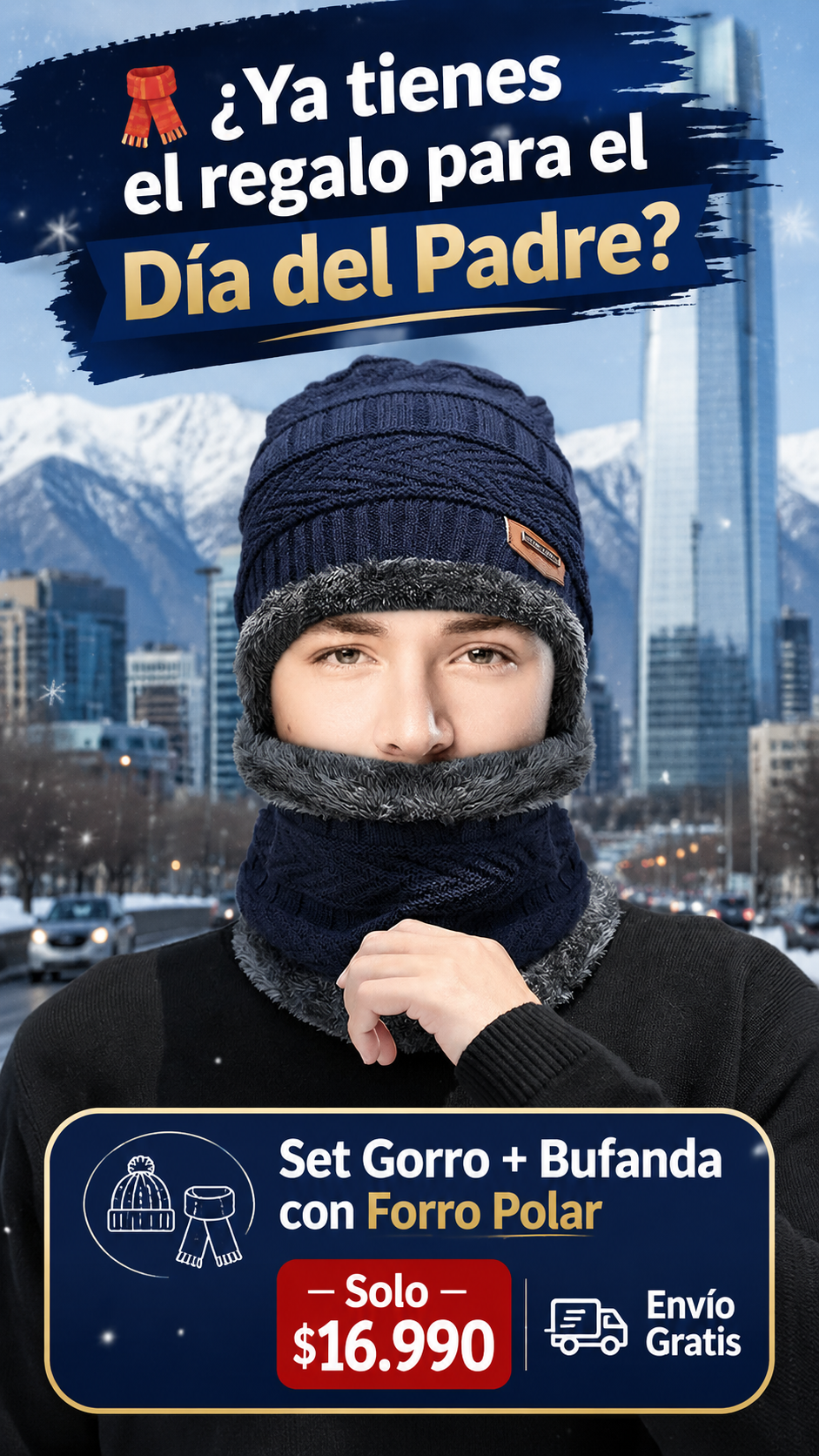 🧣 Set Gorro + Bufanda con Forro Polar — Abrígate Este Invierno