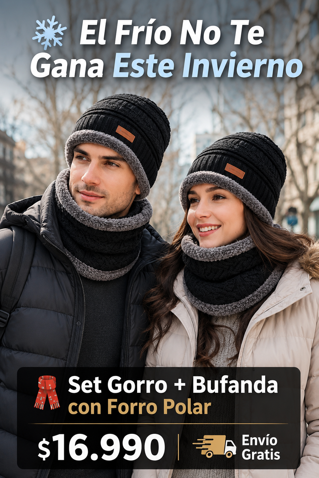 🧣 Set Gorro + Bufanda con Forro Polar — Abrígate Este Invierno