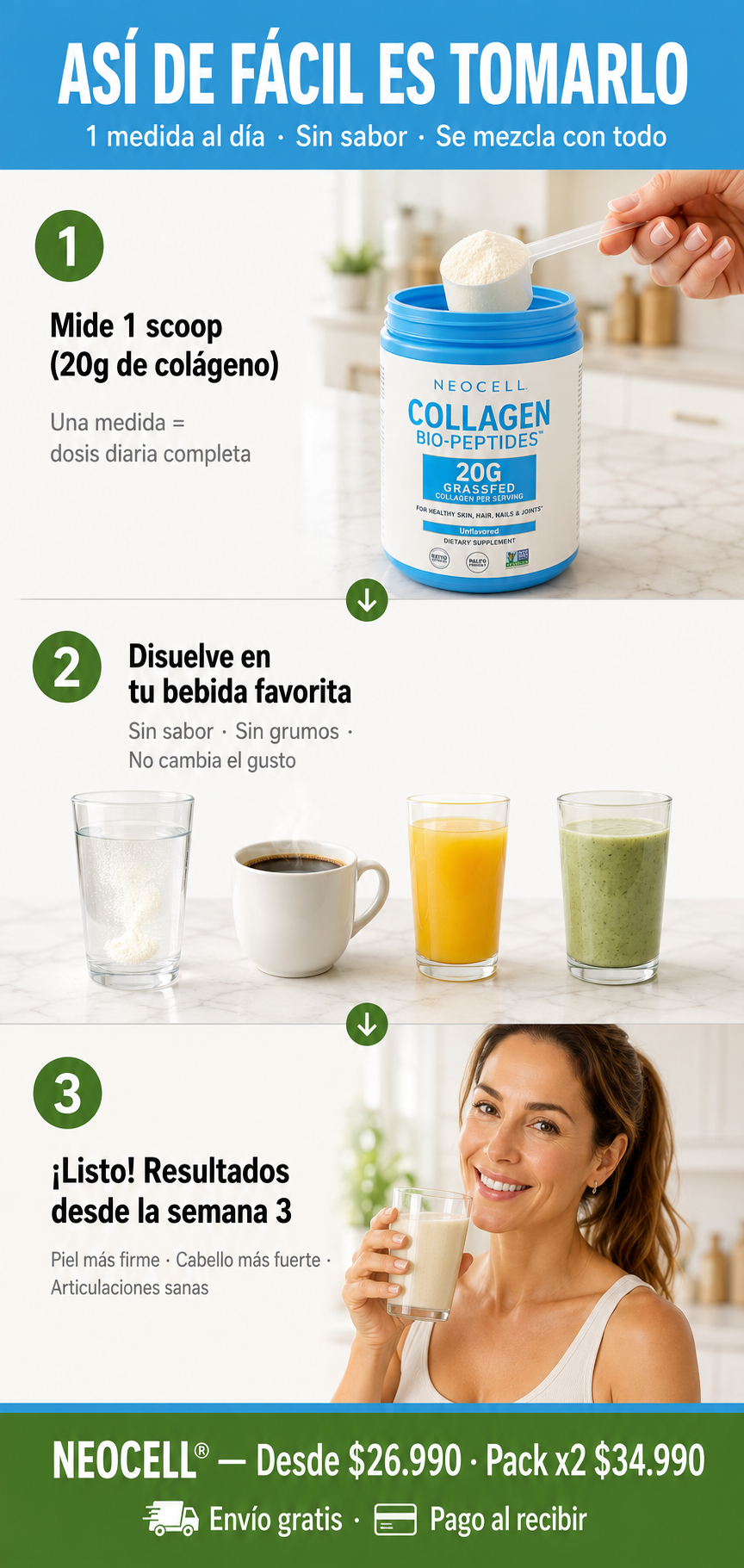 NeoCell® Collagen Bio-Peptides™ — Colágeno Bioactivo de Alta Absorción