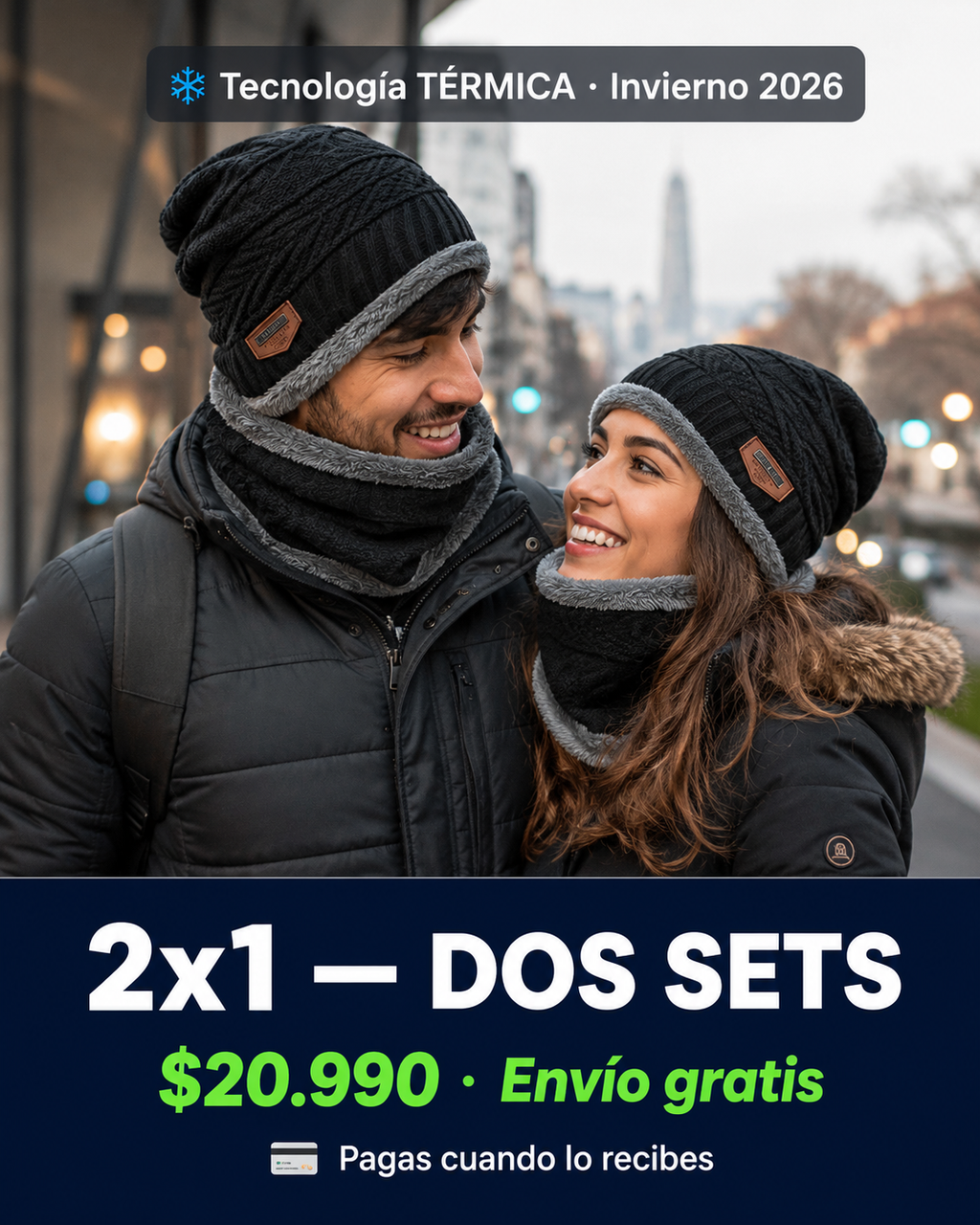 🧣 Set Gorro + Bufanda con Forro Polar — Abrígate Este Invierno
