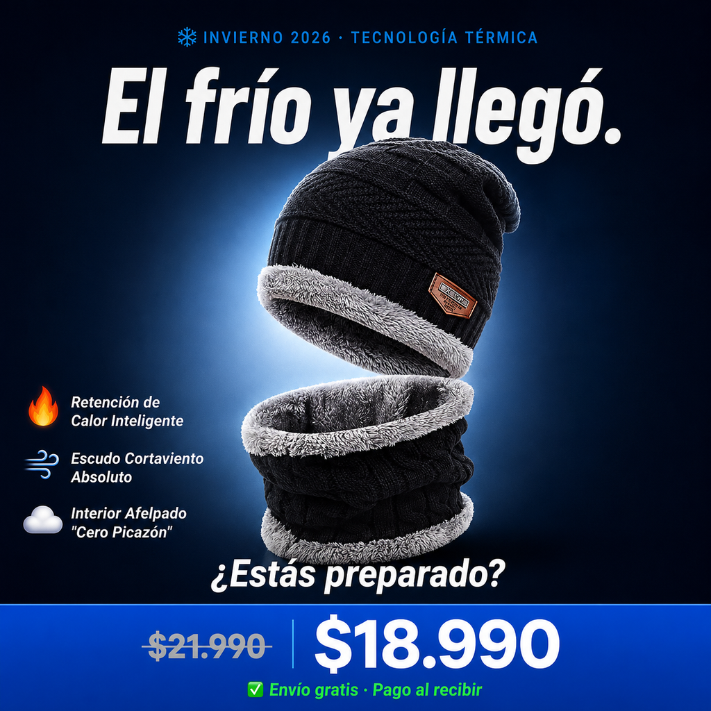 🧣 Set Gorro + Bufanda con Forro Polar — Abrígate Este Invierno