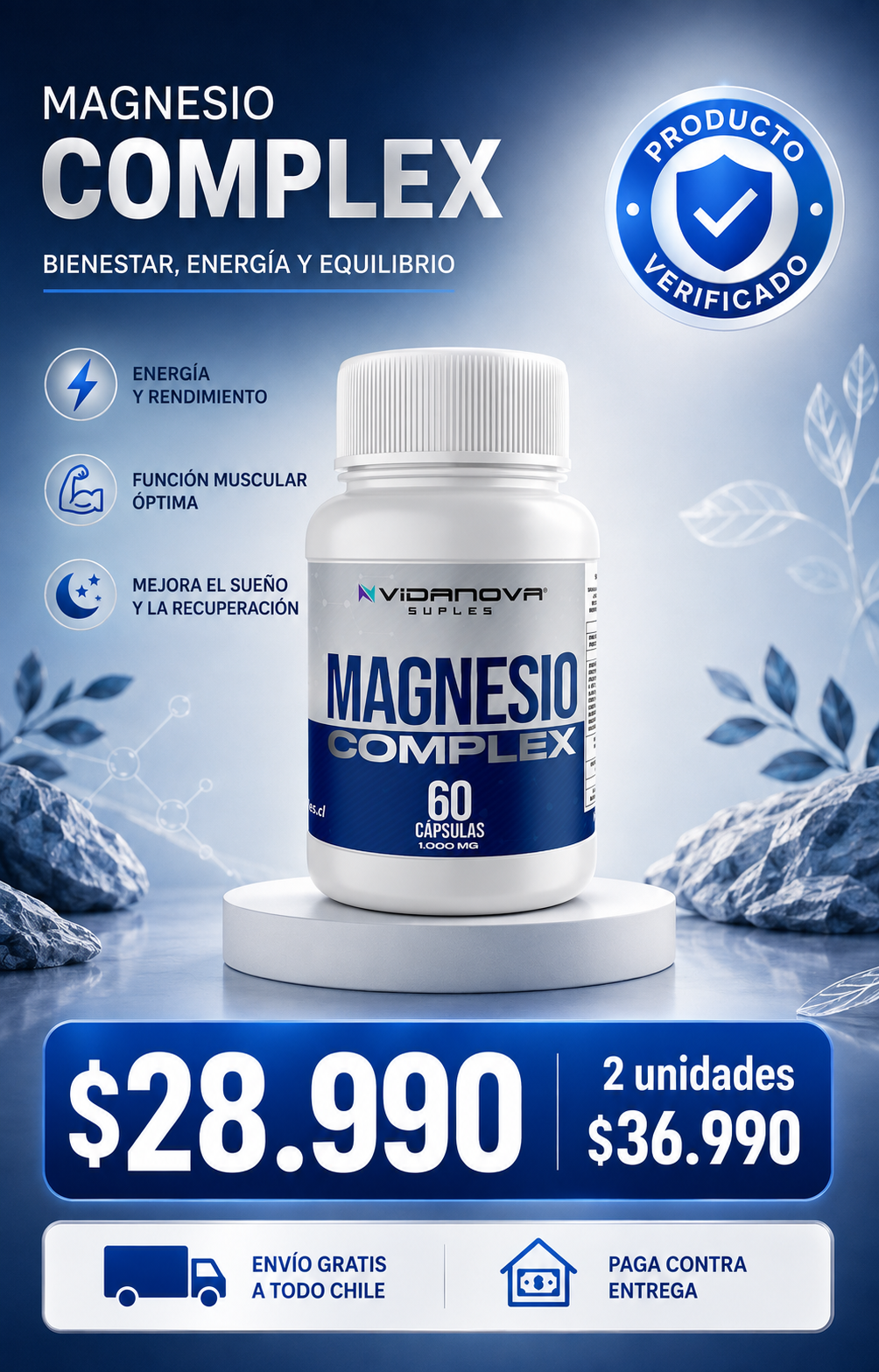 Magnesio Complex 3en1 — Bisglicinato + Malato + Citrato de Magnesio