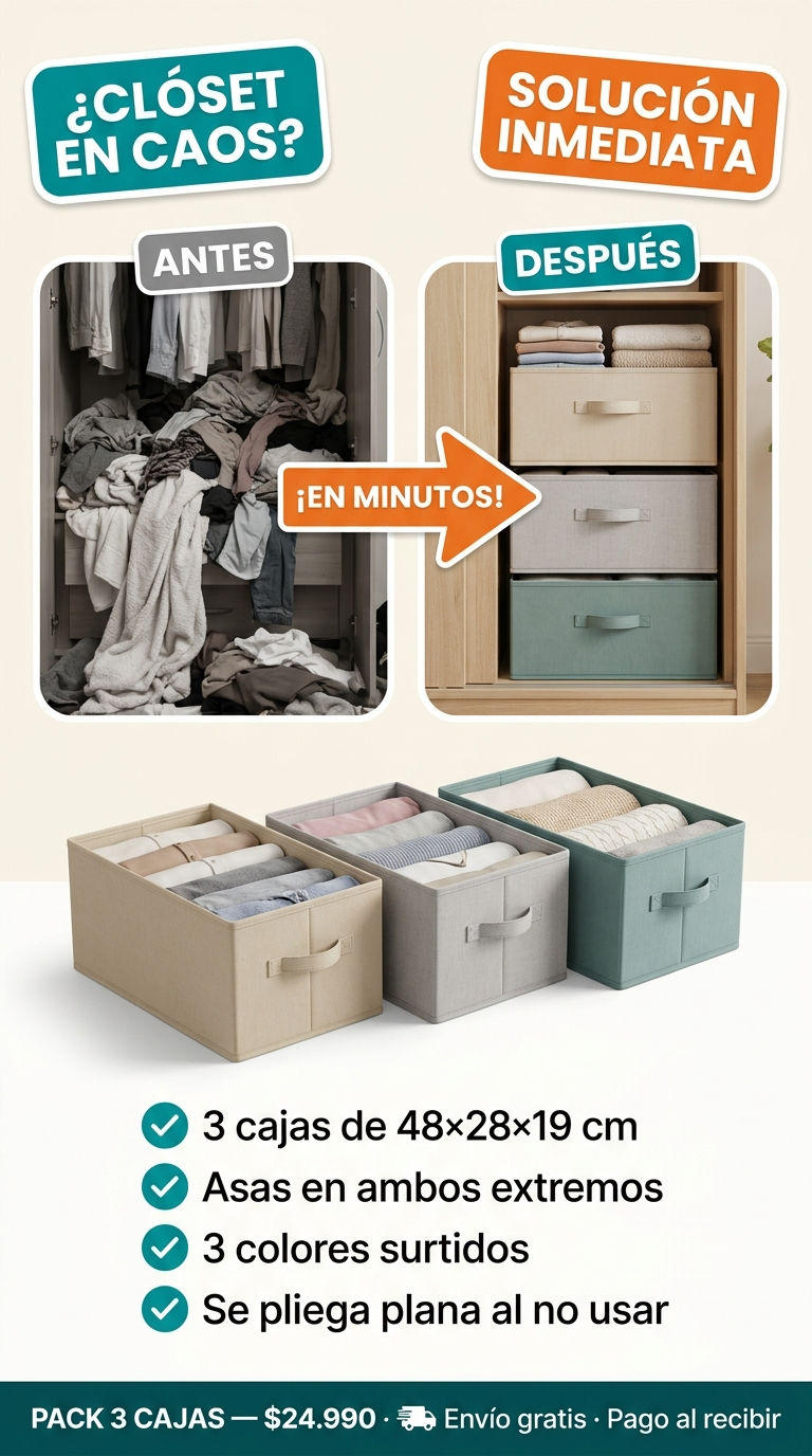 3 X 1 ORGANIZADOR DE CLOSET PLEGABLE
