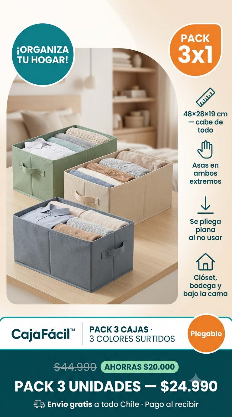 3 X 1 ORGANIZADOR DE CLOSET PLEGABLE
