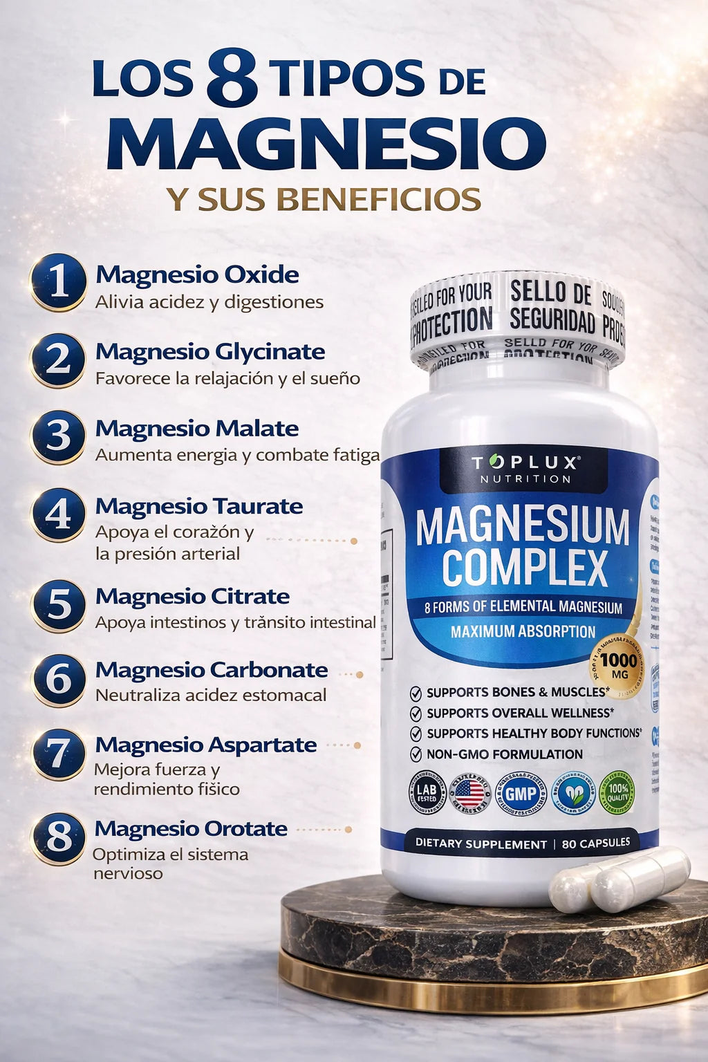 MAGNESIO COMPLEX USA 8 ELEME 1000 MG USA