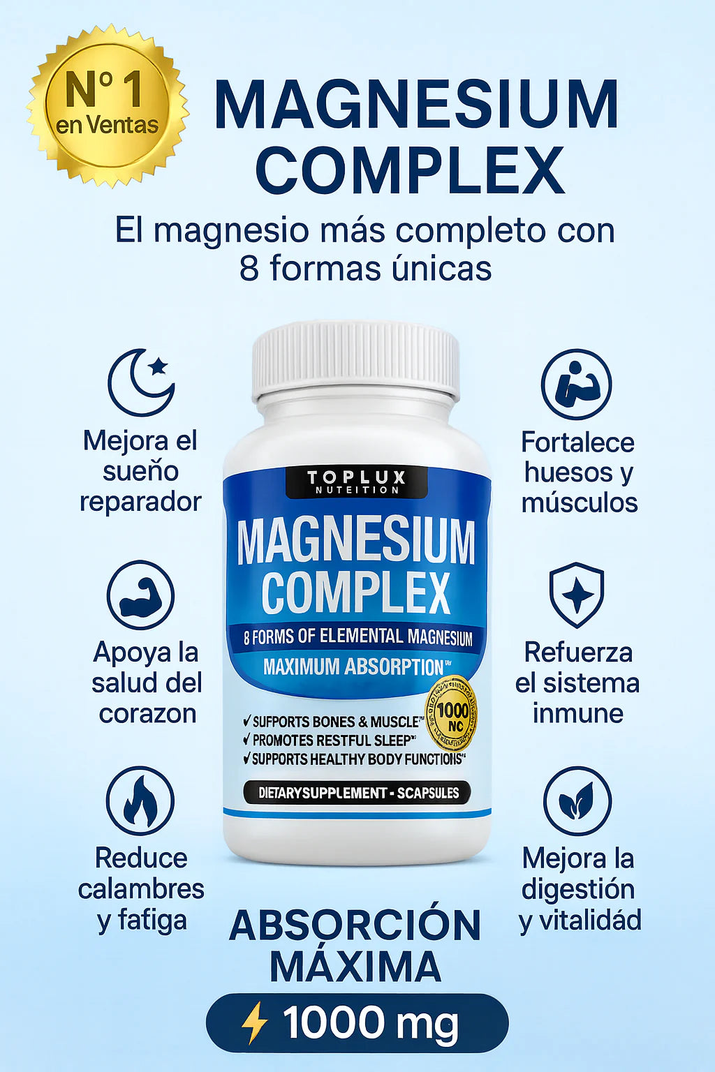 MAGNESIO COMPLEX USA 8 ELEME 1000 MG USA