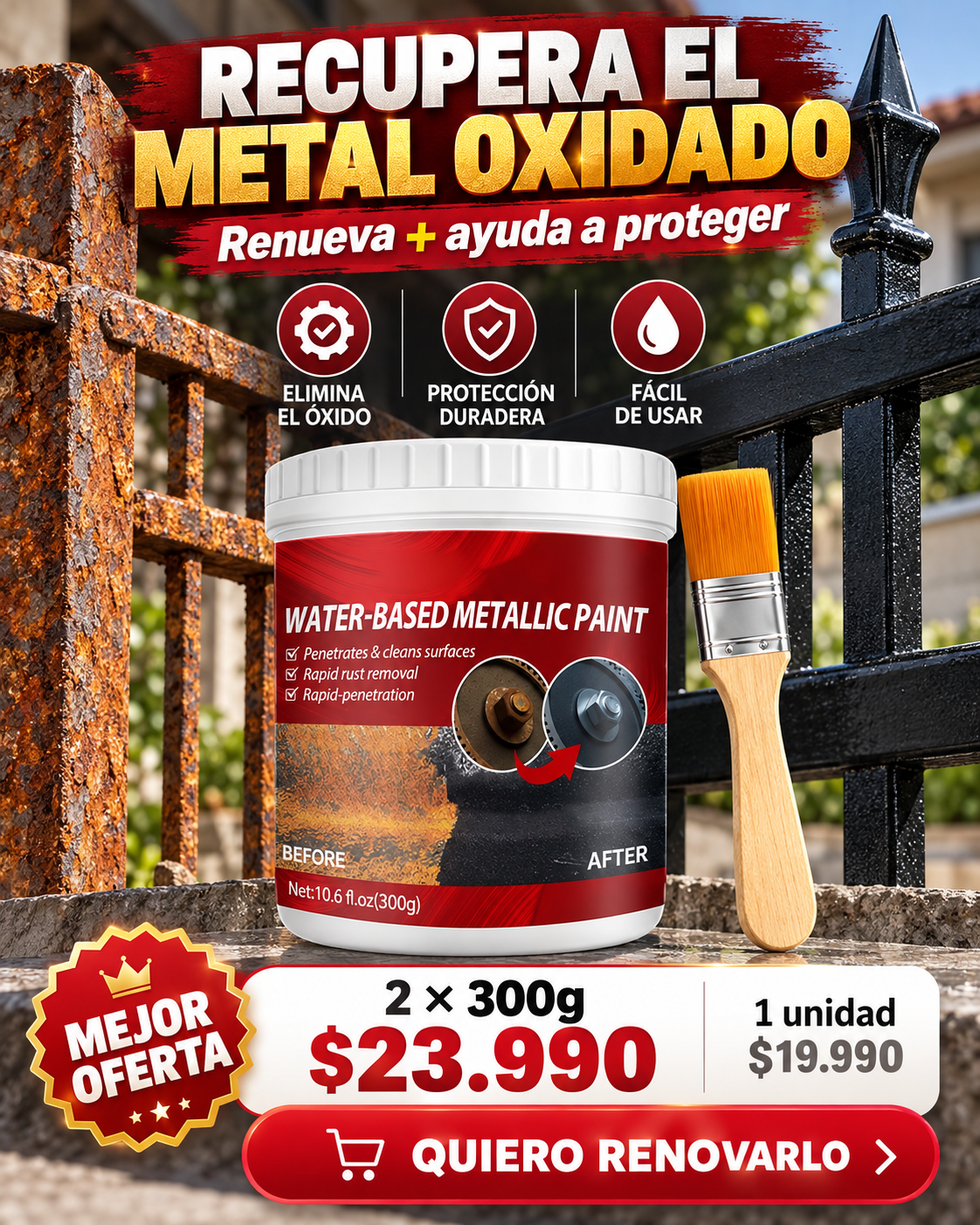 PINTURA RENOVADORA ANTIÓXIDO DE 300GR