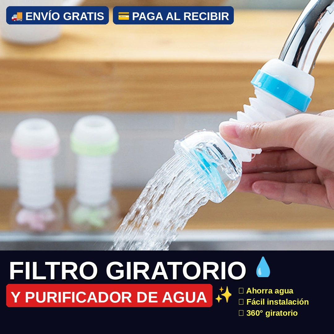 Filtro Giratorio para Llave de Cocina — Ahorro de Agua, Giro 360°, Instalación Universal